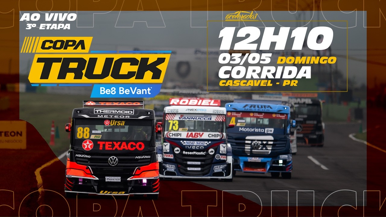 COPA TRUCK AO VIVO E COM IMAGENS - Corrida  - CASCAVEL/PR - Domingo (03/05) - 12h10