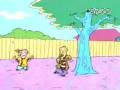 Ed running around a tree
