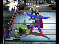 it's a comic book cavalcade of carnage! superman, the nodq caw champion, takes on the webmaster, spidey, and the big green giant, hulk in a triple threat!
