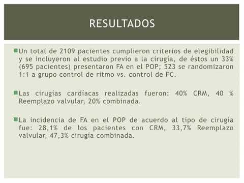 Control de ritmo vs control de FC en cirugia cardíaca. Dra. Florencia Anzivino. Residencia de Cardiología. Hospital C. Argerich. Buenos Aires