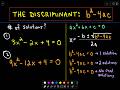 Using the Discriminant for Quadratic Equations