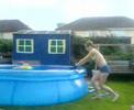 me jumping in freezing cool pool