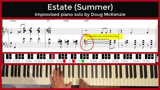 Estate (aka 'Summer') - jazz piano tutorial