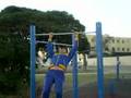 4x one arm chin ups +10 muscle up +10 pullup =1 set