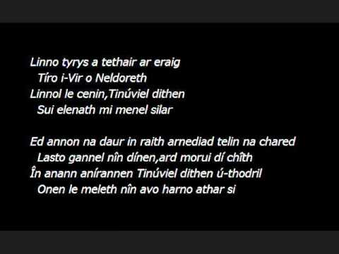 sindarin song:revised eddition Daeron's farewell to Tinuviel