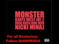 Kanye West - Monster (Ft. Rick Ross,Jay-Z, Nicki Minaj & Bon Iver) For all your exclusives FOLLOW @IAMKRIS24 on twitter