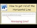 how to remove a line in word