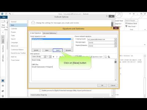 how to change signature in outlook