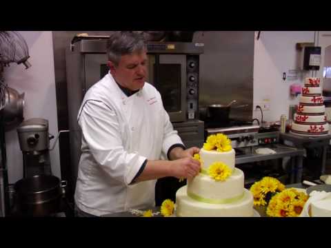 how to attach roses to a cake