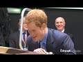 the duke and duchess of cambridge and prince harry tour the warner bros studios near watford where the harry potter films were made, with prince william tryi...