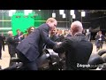 the duke and duchess of cambridge and prince harry tour the warner bros studios near watford where the harry potter films were made, with prince william tryi...