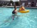 Audrey, Joshua & Jonathan in the pool