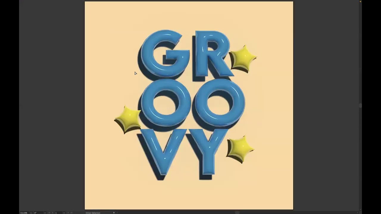 3D Groovy Text Effect - Adobe Illustrator