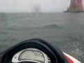 Jet ski lost in the fog outside golden gate bridge san francisco california