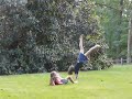 kids doing cartwheels in Lullwater Park