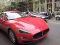 Red Maserati GranTurismo (and Aston Martin DB9)