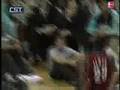 LeBron James with the fake and the slam!
