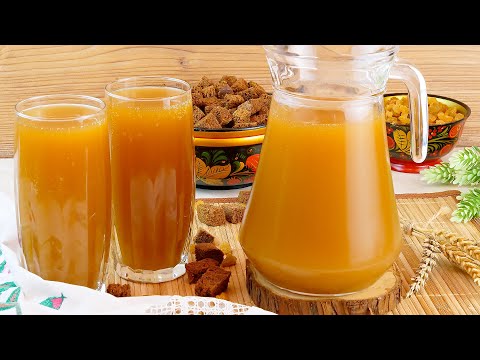 Очень вкусный хлебный квас на ржаной закваске! 🍺 Освежающий, кисло-сладкий, резкий домашний квас!