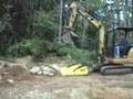 Excavator Hopper demo using caterpiller mini excavator