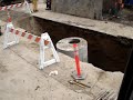 Digging Main Line - Storm and Sanitary Sewers