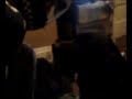 Retard wearing a motorcycle helmet teases a dog pt. 1