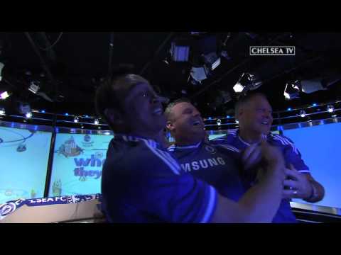 Cundy, Stuart and Langley celebrate Willian's goal v Liverpool