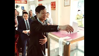 Đồng chí Phạm Tuấn Đạt, Phó Bí thư Thành ủy dự  khai mạc và bỏ phiếu bầu Khu trưởng tại khu 5B, phường Quang Trung