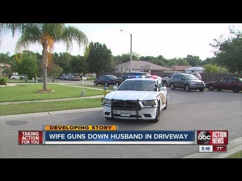 Deputies say wife gunned down husband in driveway