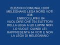LUPINI LEGA NORD MELEGNANO RAPPRESENTA 84 VOTI UN PO POCHI X UN V SINDACO