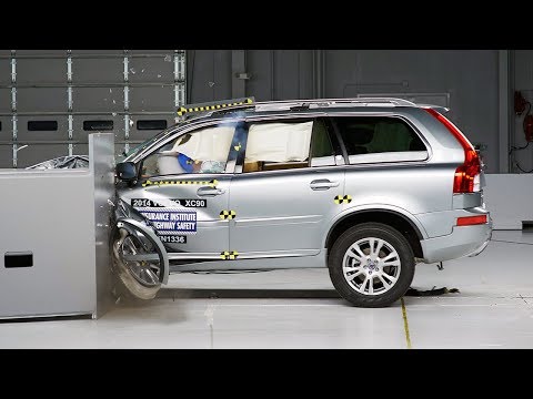 2014 volvo xc90 driver side small overlap iihs crash test