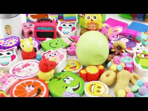 Radiergummi Sammlung | über 50 RADIERGUMMIES aus der Fanpost und selbstgemachte Radierer