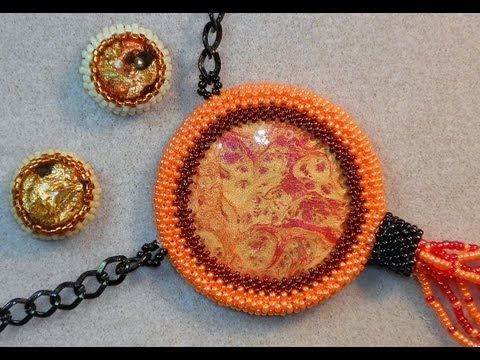 tsummerlee - Did you know you can make peyote bezels from ladder stitch?? I didn't either! Thanks to Beading Daily for filling me in on this fast, easy beaded bezel metho...