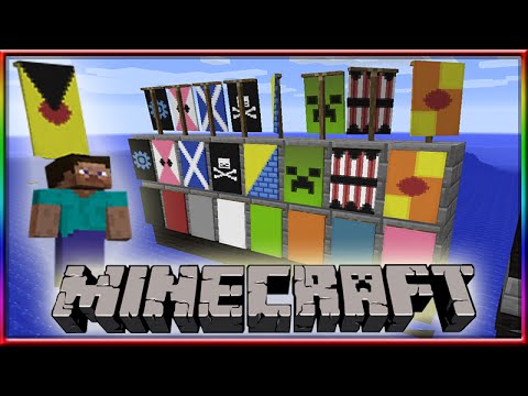 MINECRAFT 1.8 BANNERS, CRAFTING RECIPES!