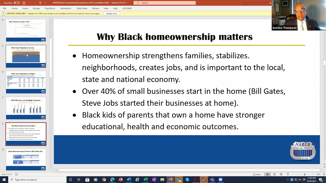 Community Impact Briefing: State of Housing in Black America (September 29, 2020)
