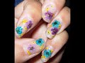 Glitter with Dried Flowers Nail Tutorial....!!