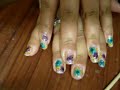 Glitter with Dried Flowers Nail Tutorial....!!