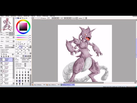 how to draw mewtwo x