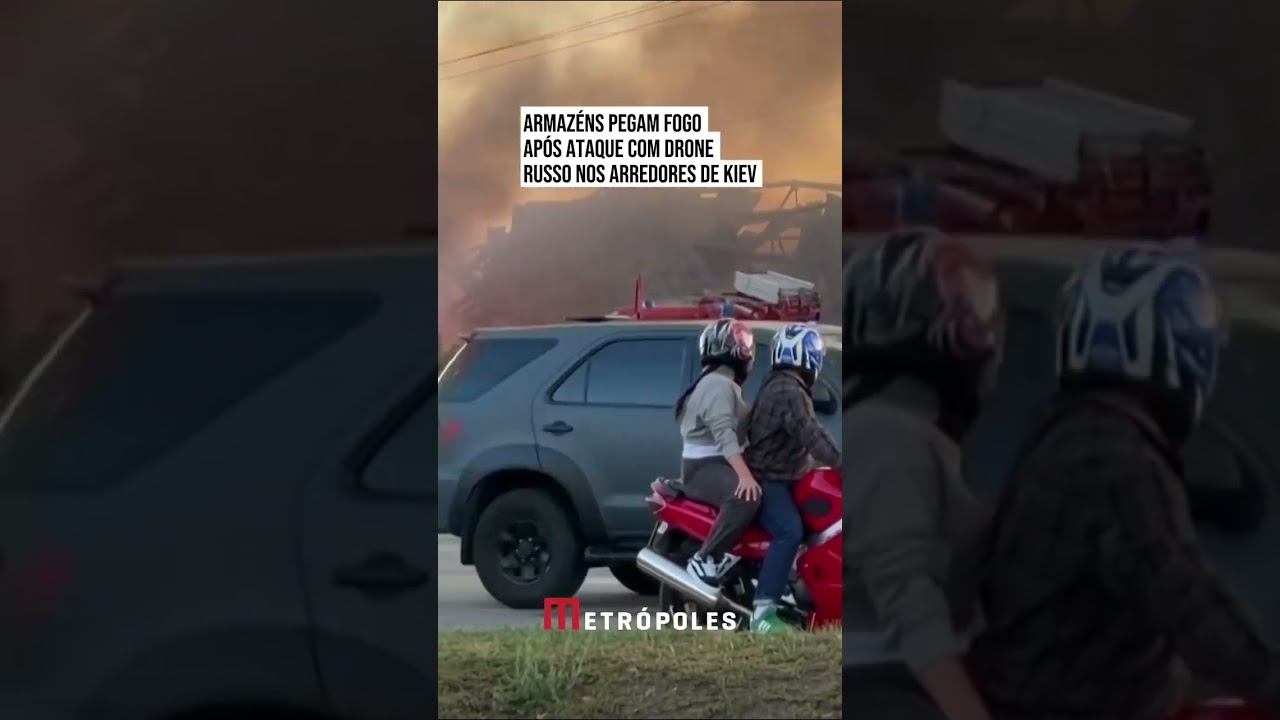 Armazéns pegam fogo após ataque com drone russo