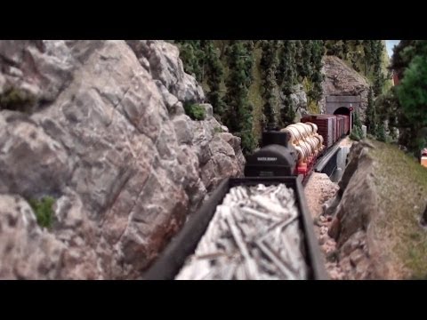 railroad - A cab-forward and helper climb to Cascade Summit. View the train from just behind the locomotives and from the caboose. Questions about the layout? See http:...