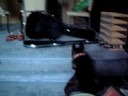 George the french bulldog versus guitar case