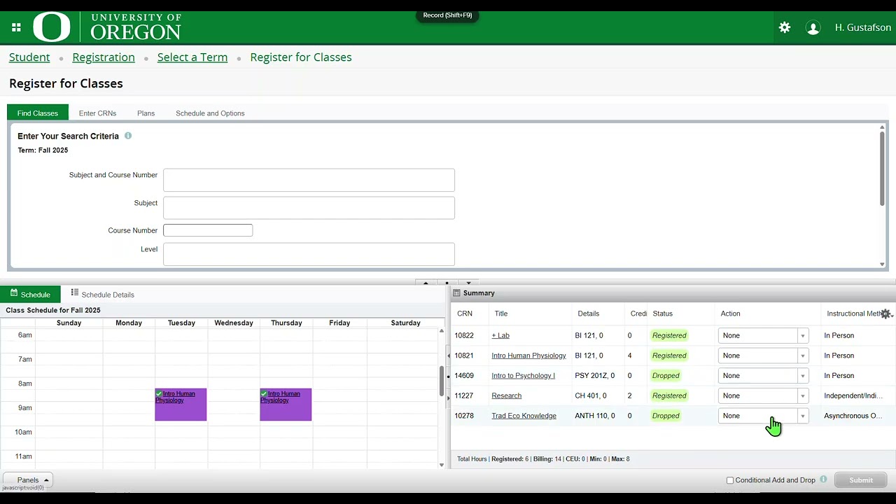 Drop or withdraw screencast thumbnail
