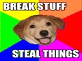 This is an original song and video that I created from already-existing advice dog variations.  All of the lyrics are 