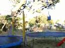 Trampoline To Trampoline Front Flip Transfer Over Net