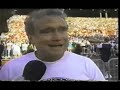 included in this video is the famous eddie george 61yd run that catapulted his heisman campaign as well as the eventual touchdown that resulted.

i reiterate again: until ohio state's athletic dept gets off its lazy ass and starts selling these games for weirdos like me, grainy vhs hand-me-downs are what you're going to get on youtubes.  apologies, but them's the breaks.

a quick recap of the event preceding this drive:
- ron powlus burns shawn springs with a deep pass.  yet, on the same drive, springs has his revenge on a botched fade route.
- two plays later, terry glenn has what i think might be the greatest play in all of buckeye history: http://www.youtube.com/watch?v=lri6arvlgru
- afterwards, ron powlus, with body fluids running down his leg, botches the center exchange, resulting in a turnover.
- ohio state tacks on 7 more points.
- notre dame responds with a td drive of their own, but powlus fails to make good on the 2pt conversion on the option keeper.

this drive follows from the kickoff after notre dame's td drive to make the game a 9pt deficit for the irish.

on the actual 