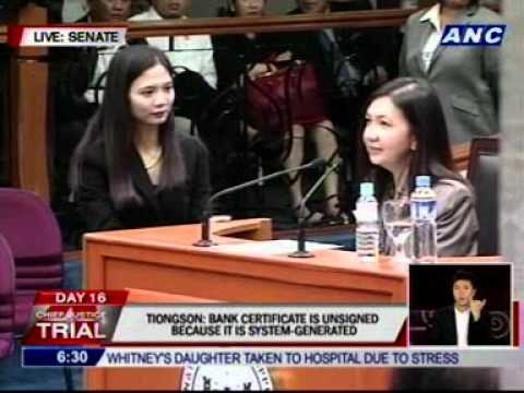 Enrile asks Tiongson to explain how the bank prepares its bank certificates
