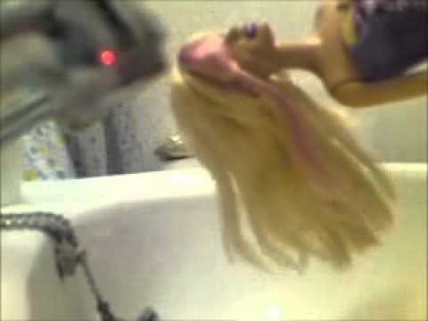 how to dye doll hair with acrylic paint