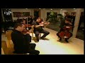 petit reportage r�alis� par la bayerishe rundfunk � gauting,bavi�re, pendant une tourn�e allemande du quatuor �b�ne.(au 2nd alto antoine tamestit).