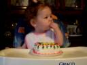 Kelcie eating birthday cake