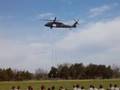 Repelling from a blackhawk helicopter