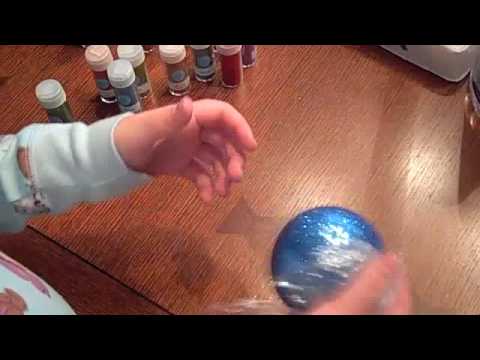 crafty - Create these beautiful glittered glass ornaments quickly and easily using household floor polisher!